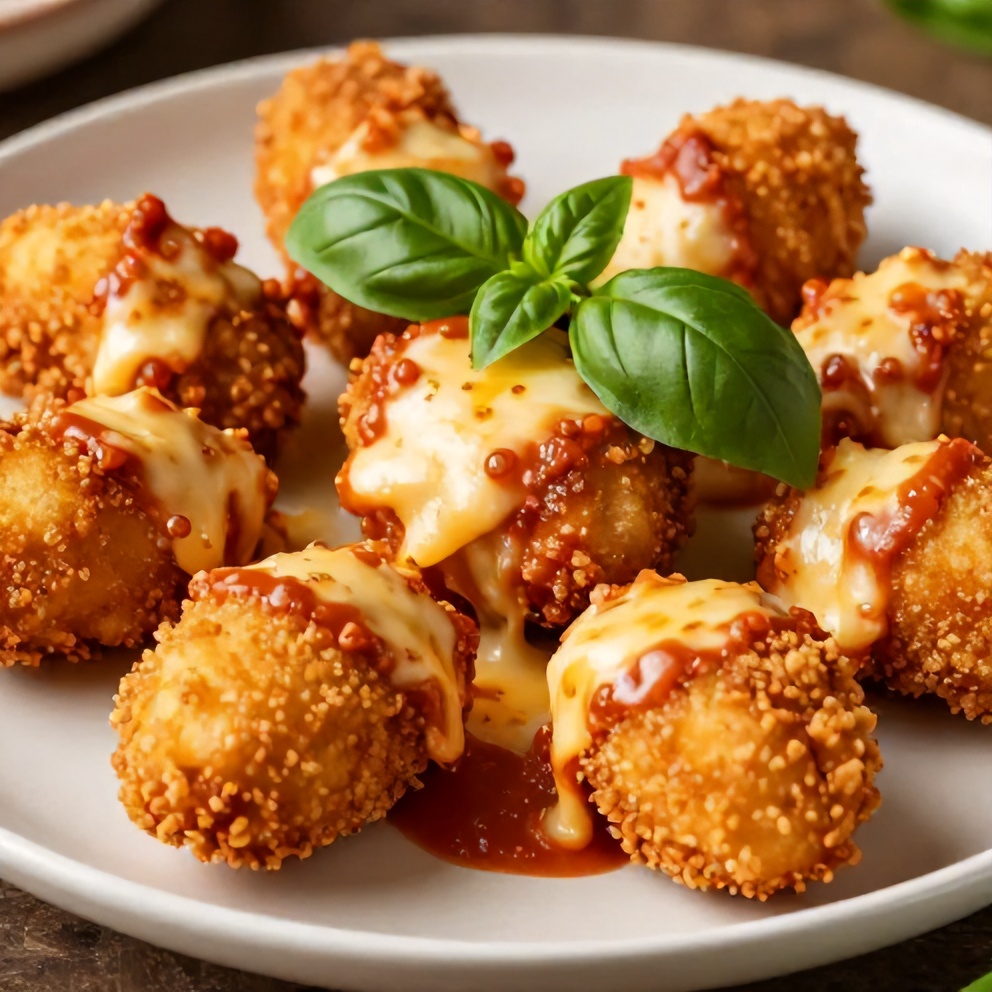 Plated Air Fryer Chicken Parmesan Bites