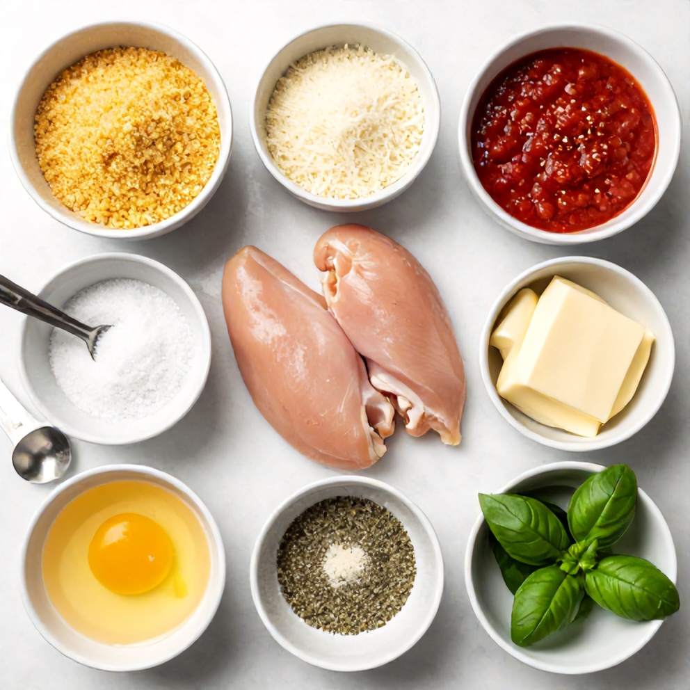 Raw ingredients for Air Fryer Chicken Parmesan Bites