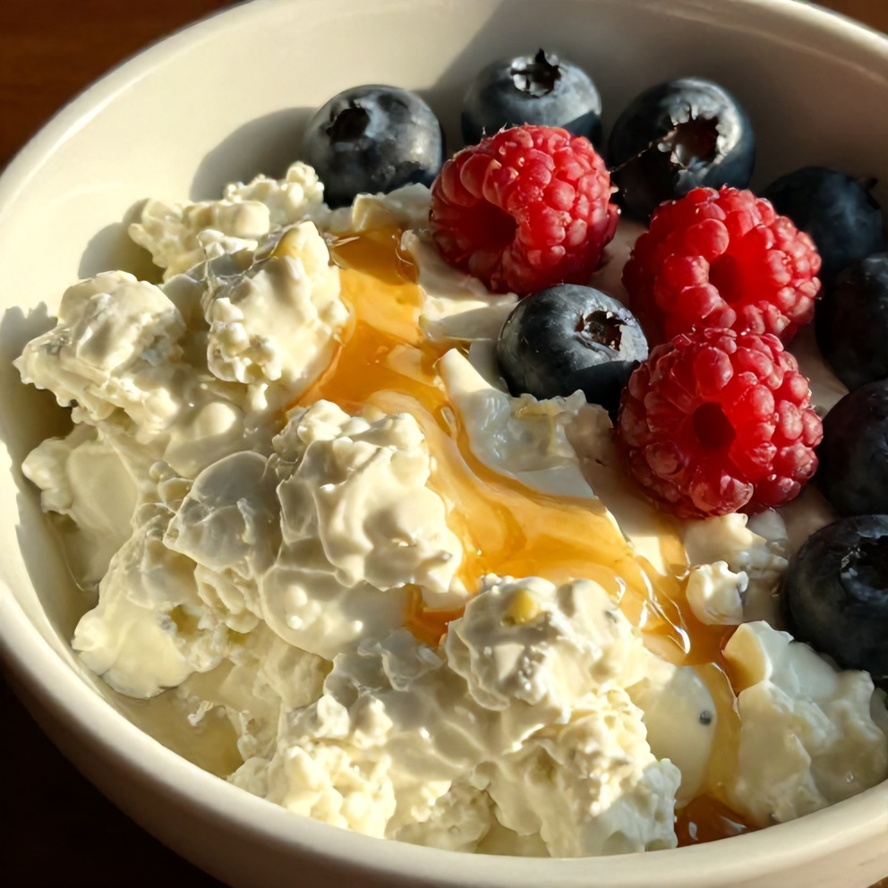 berry cottage cheese bowl