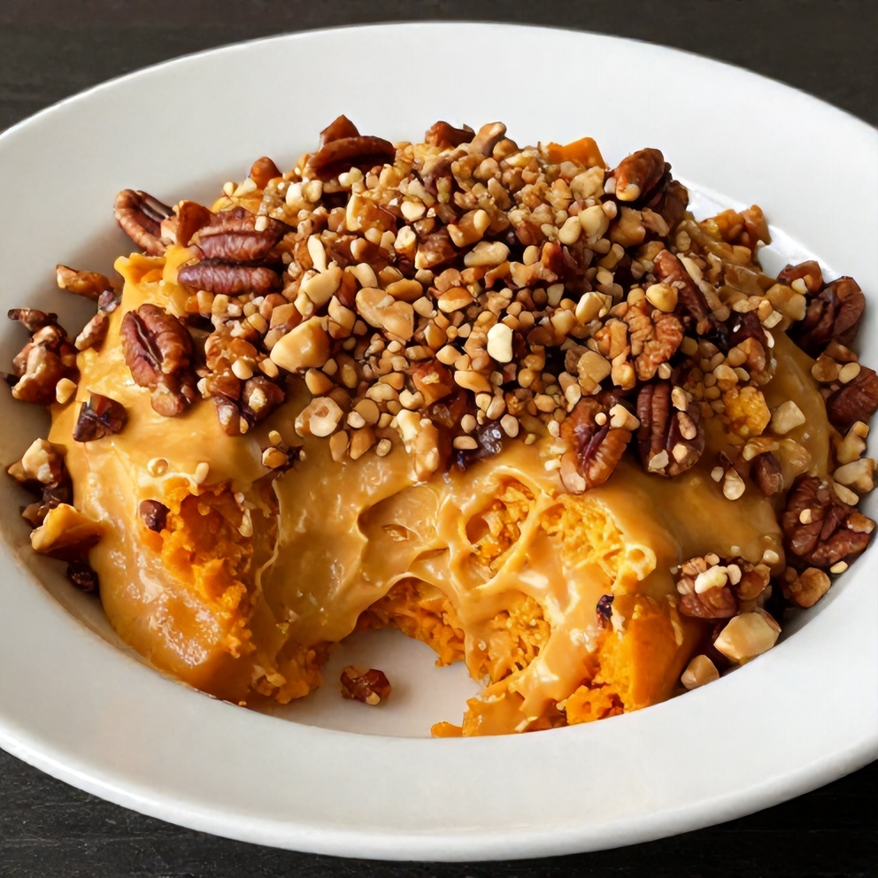 Classic Sweet Potato Casserole with Pecan Topping