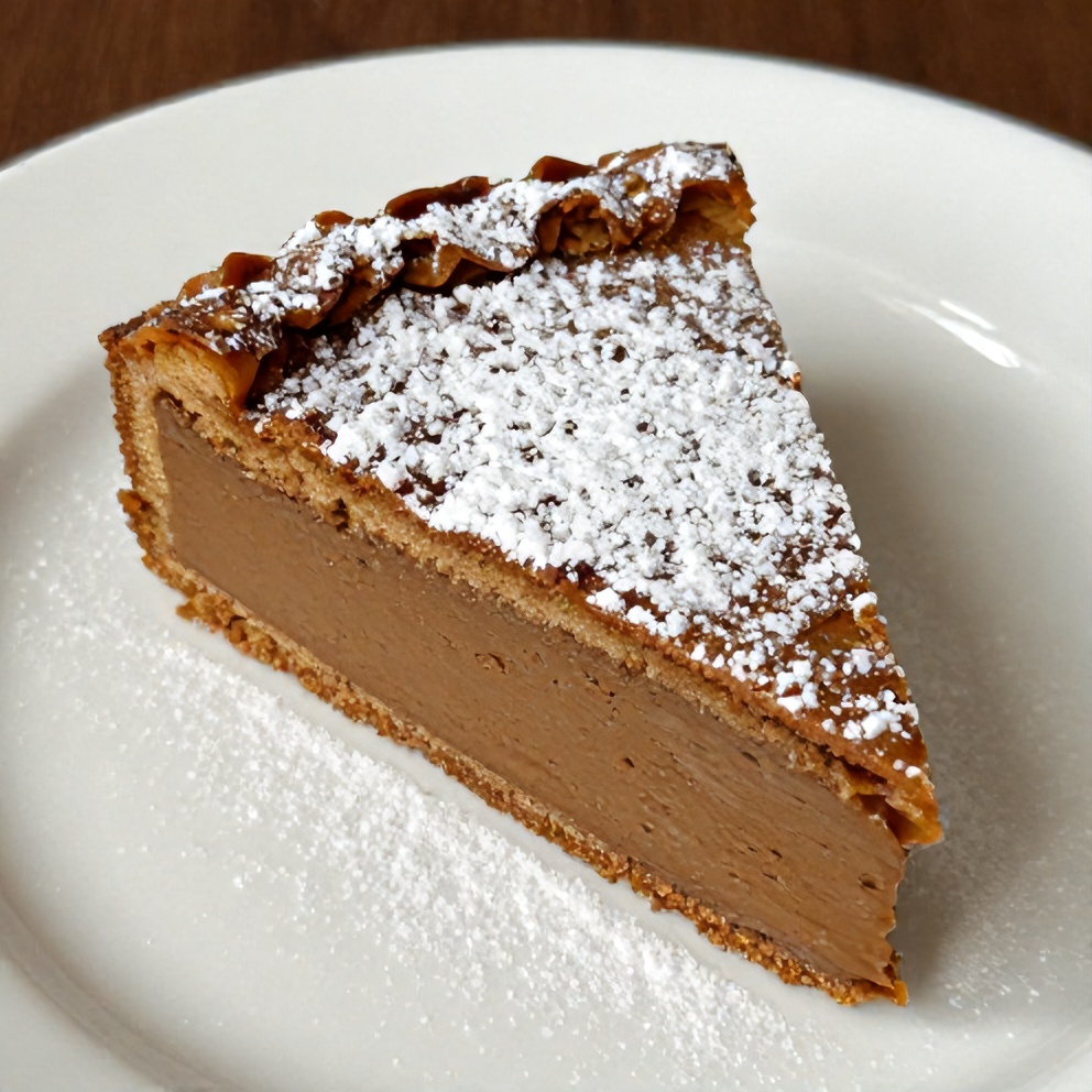 Slice of Brown Sugar Chai Cake on a white plate