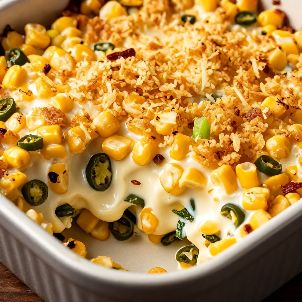 Creamy Jalapeno Popper Corn Casserole