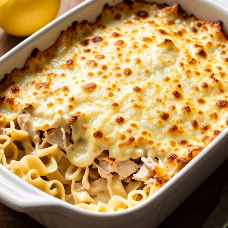 creamy lemon chicken pasta bake