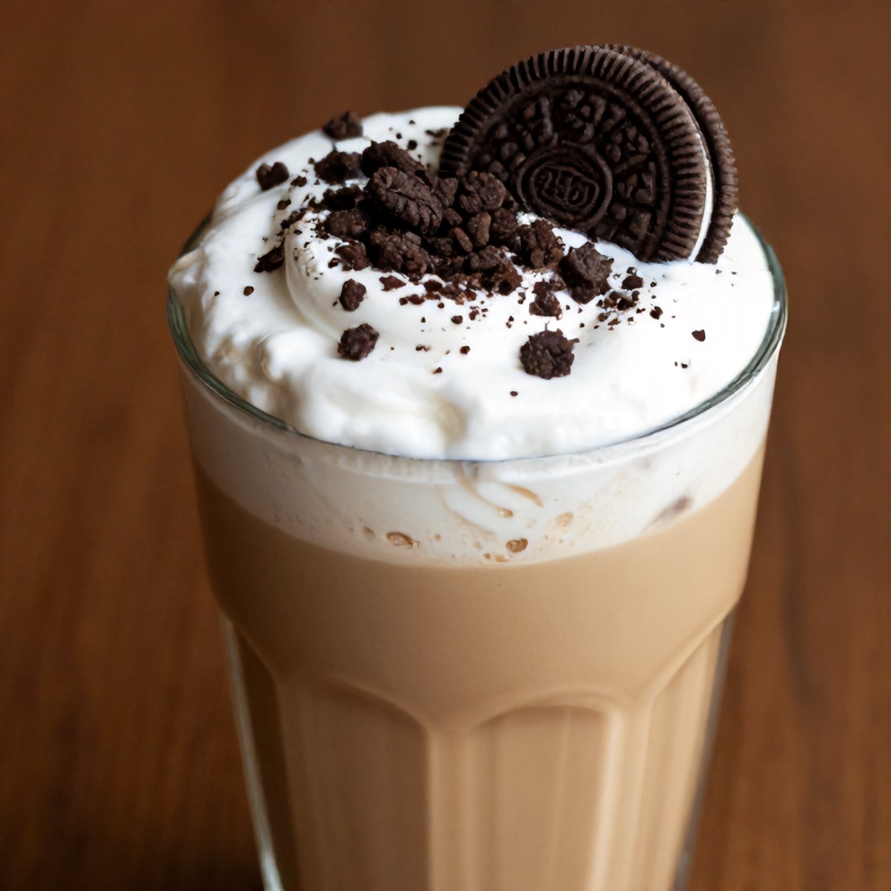 Creamy Oreo Dalgona Coffee with Oreo cookies on top