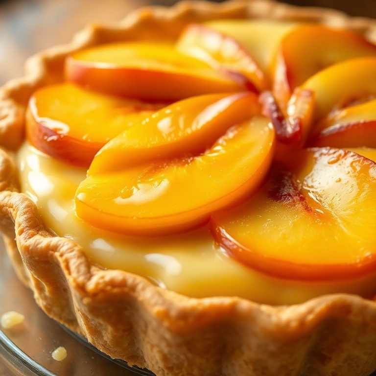 Creamy Peach Custard Pie