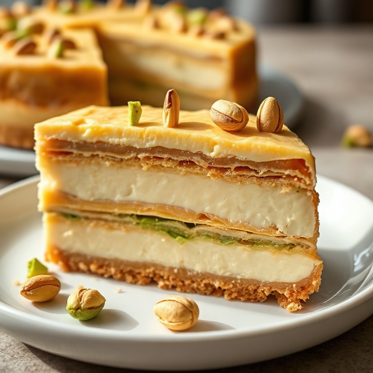 Creamy Pistachio Baklava Cheesecake