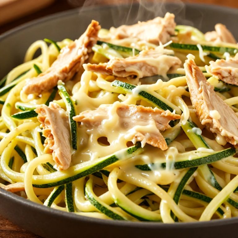 Creamy Zucchini Noodle Chicken Alfredo