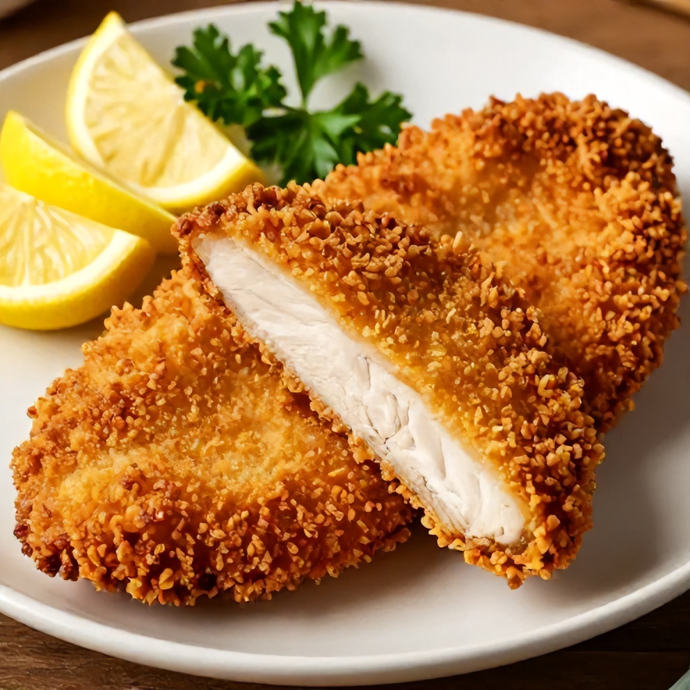 Plated Air Fryer Chicken Cutlets