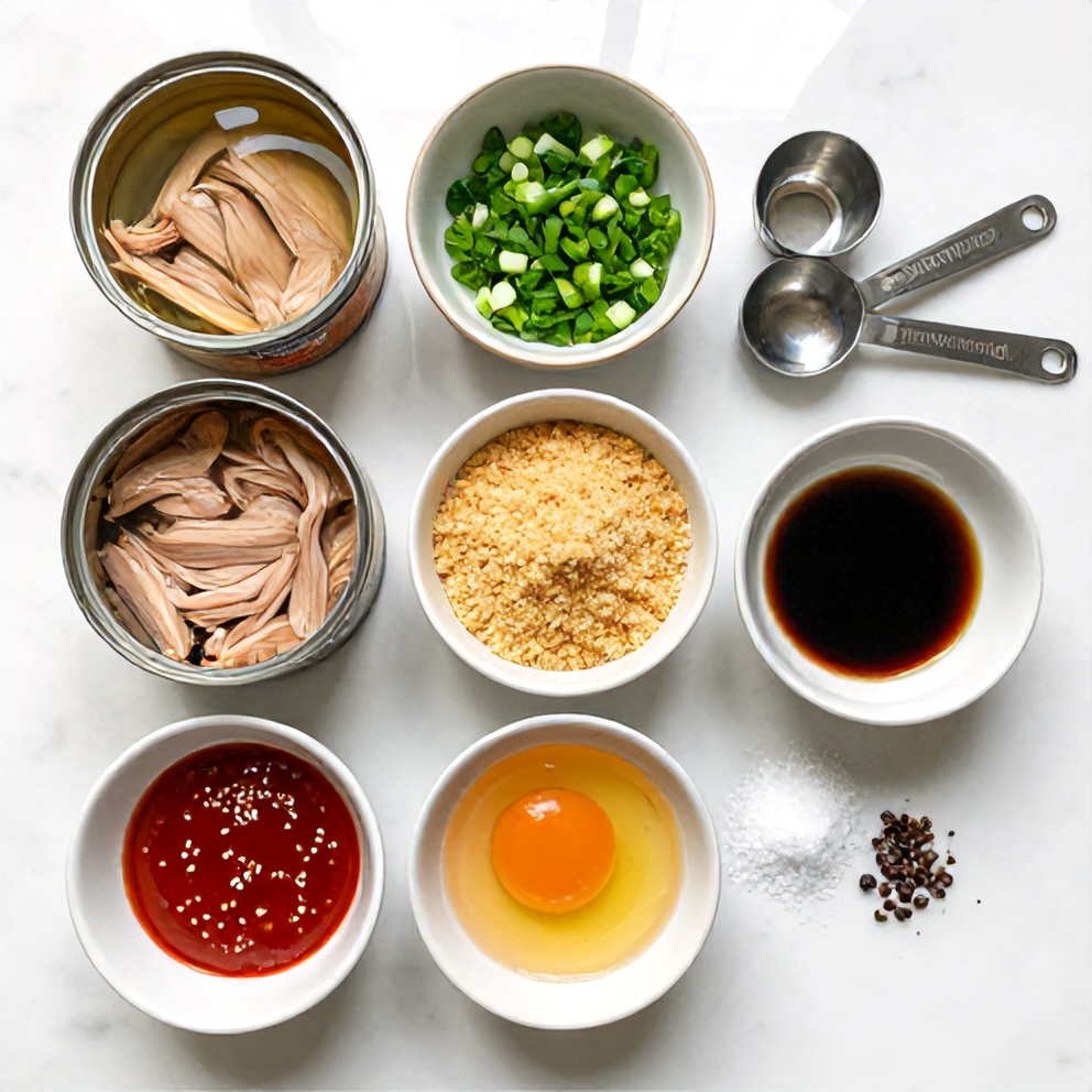 Raw ingredients for Crispy Asian Tuna Cakes
