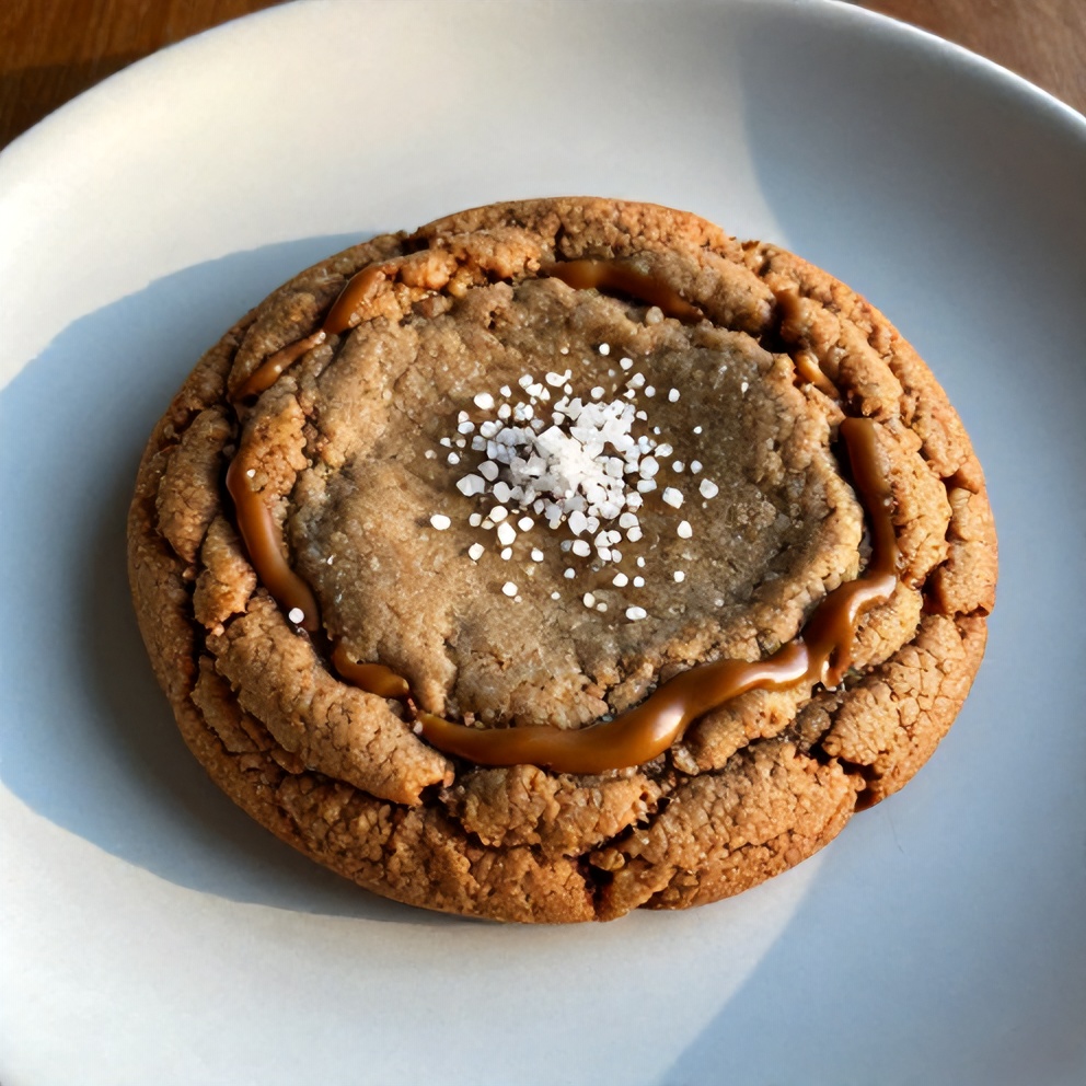 Plated Brown Butter Coffee Toffee Cookies