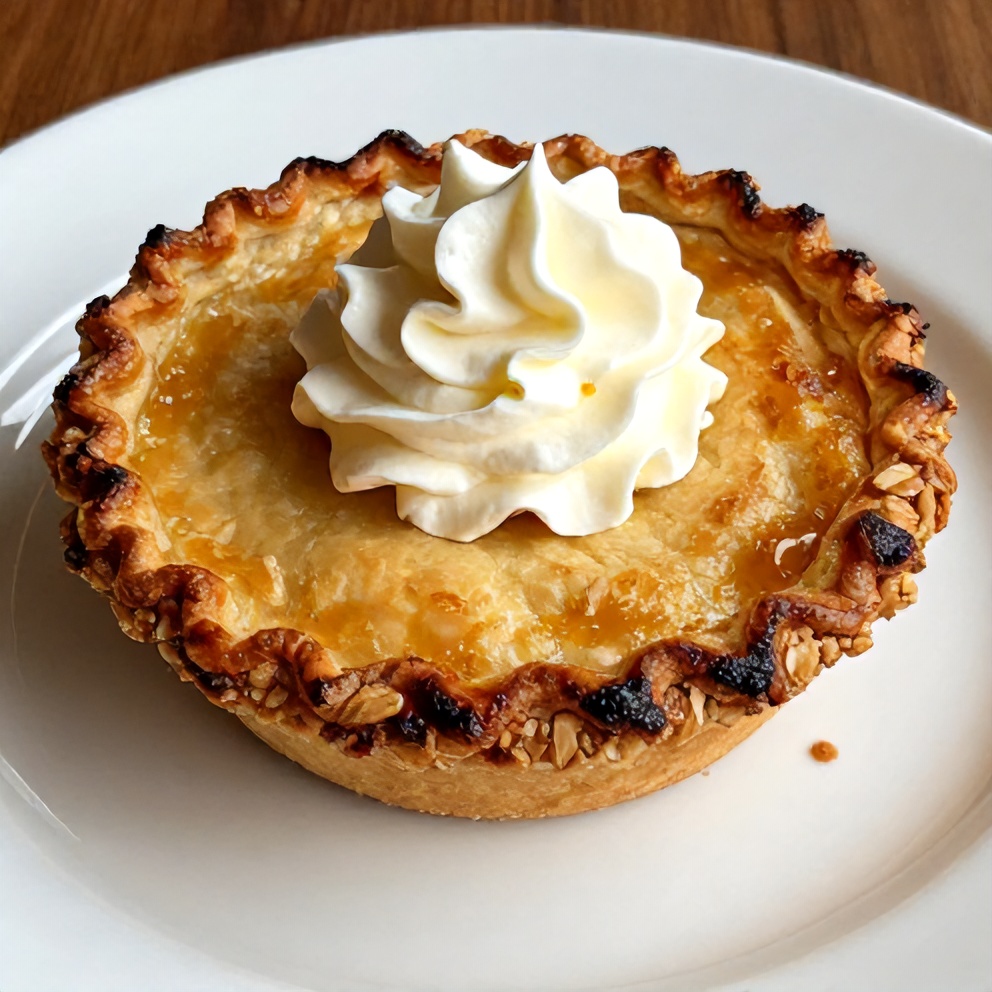Plated Burnt Honey Pie with Oat Crust