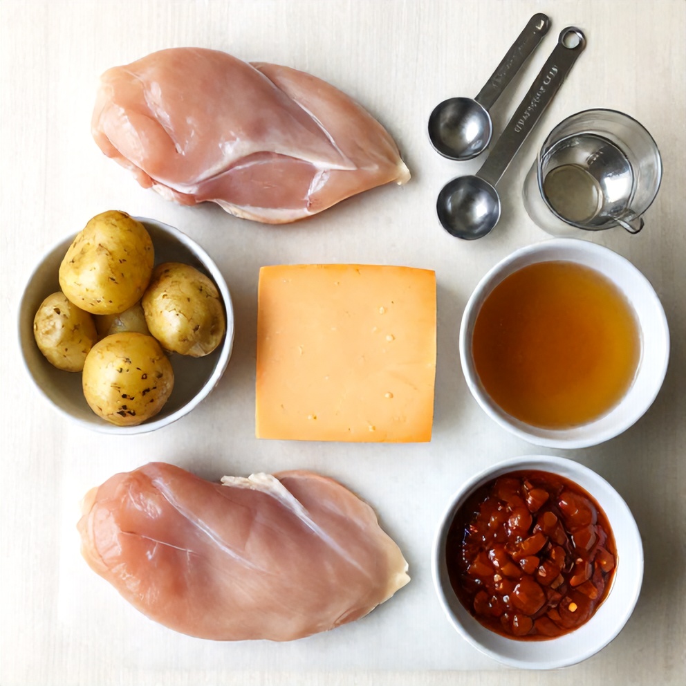Raw ingredients for Crispy Chipotle Honey Chicken