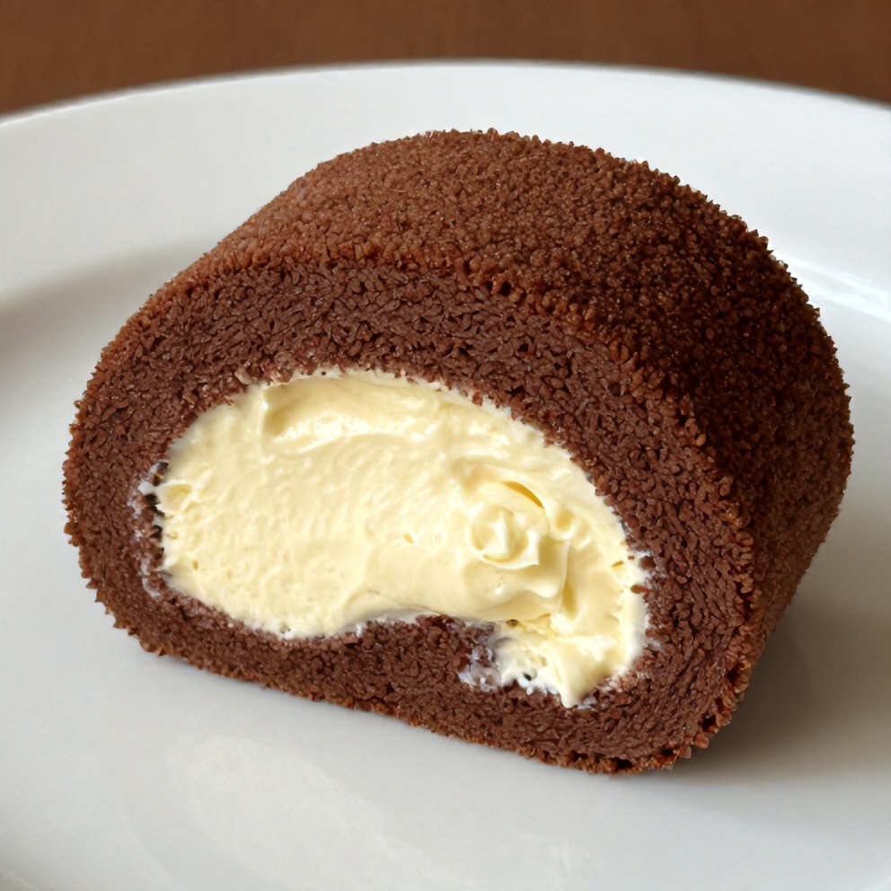 Chocolate Rolls with Creamy Vanilla Filling