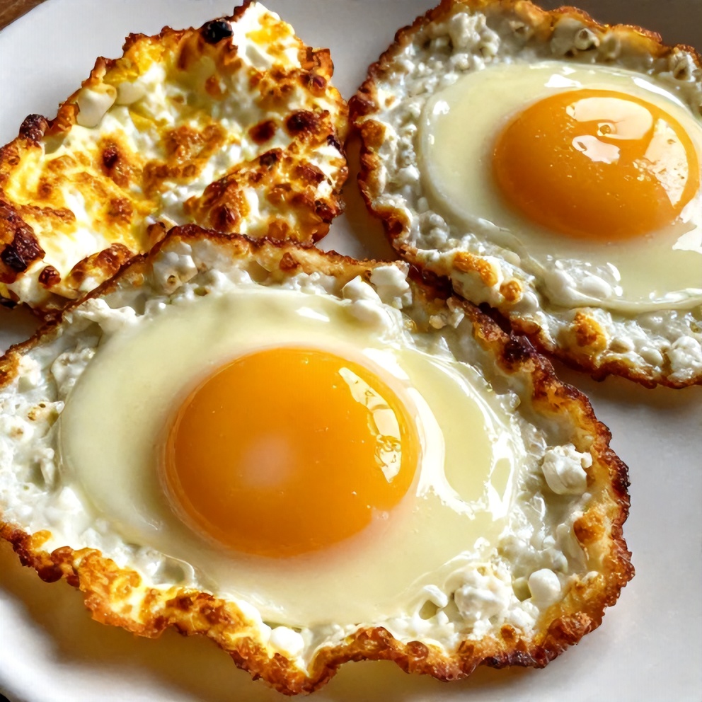 crispy feta fried eggs