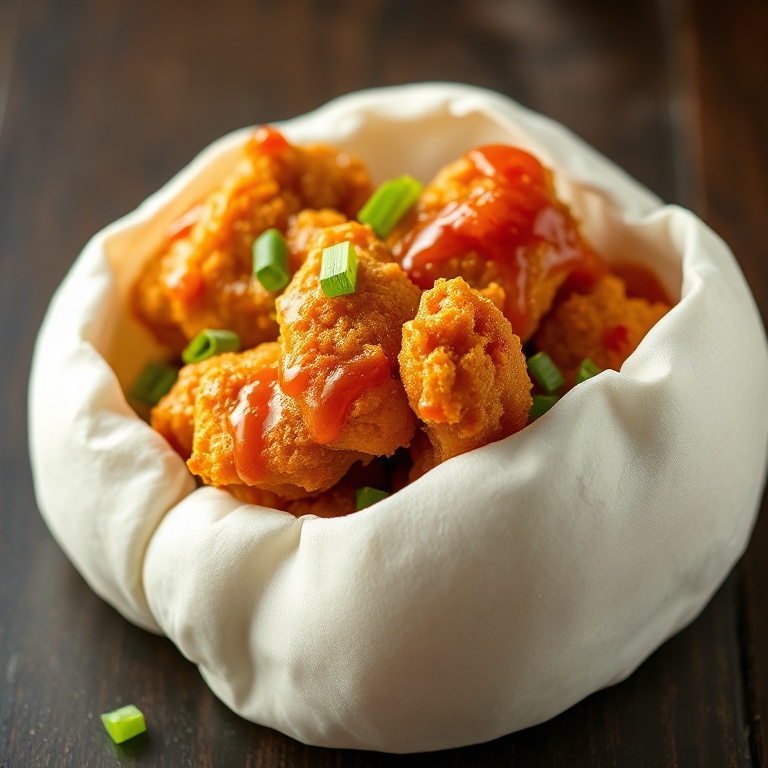 crispy Korean fried chicken bao buns