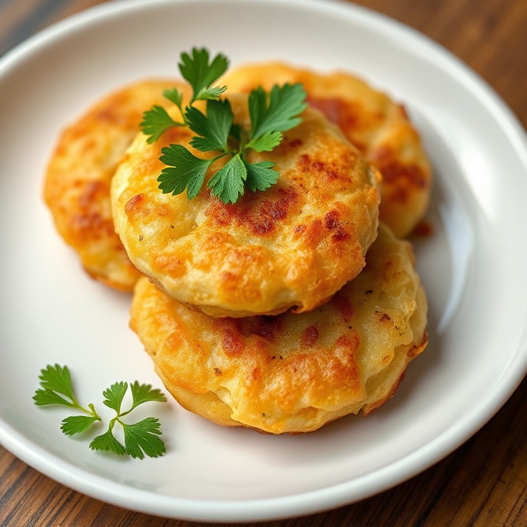 Crispy Lebanese Arayes with fresh parsley on top. Served on a white ceramic plate. Close crop, food fills 90% of frame. Warm side lighting showing texture. Photorealistic food photography style.