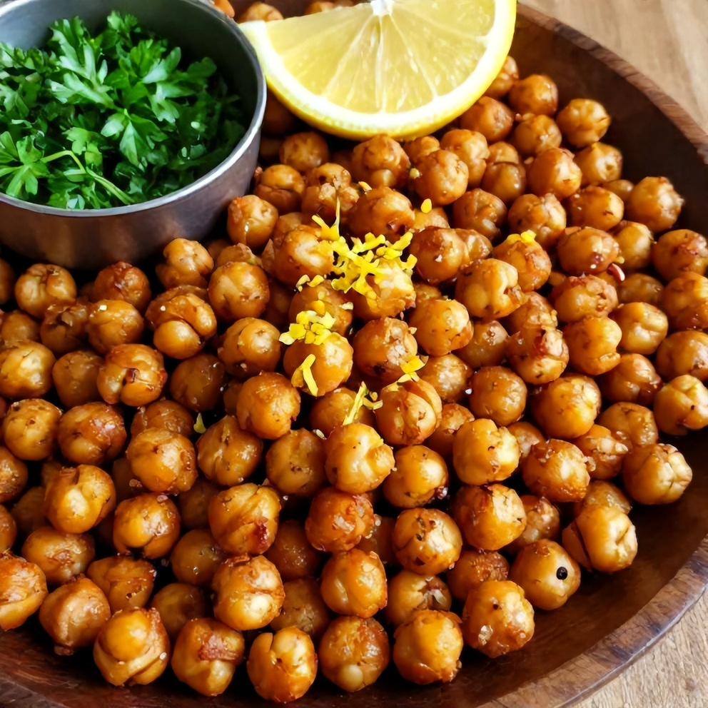 Crispy Za'atar Roasted Chickpeas with Lemon Zest