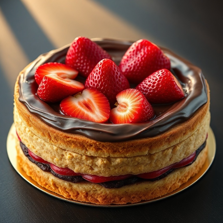 Decadent Strawberry Chocolate Cake