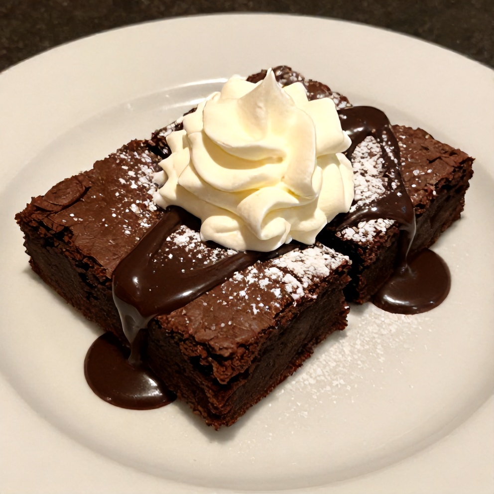 Dr Pepper Brownies with Chocolate Sauce