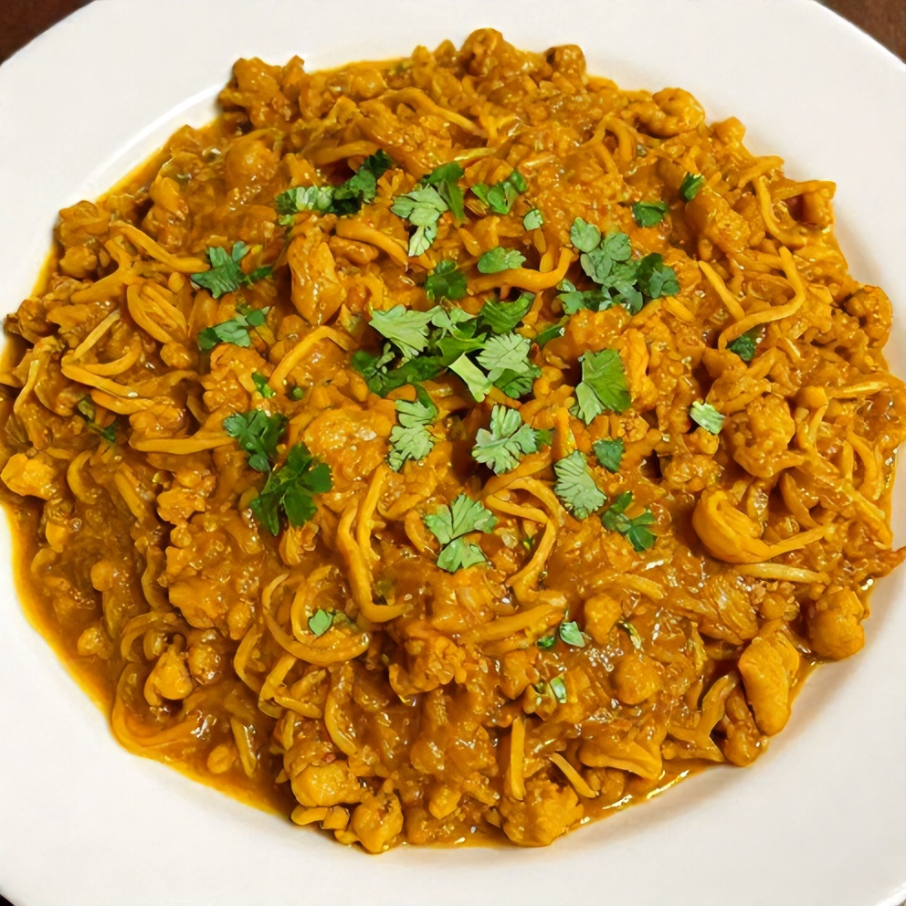Plate of Aloo Keema with Naan