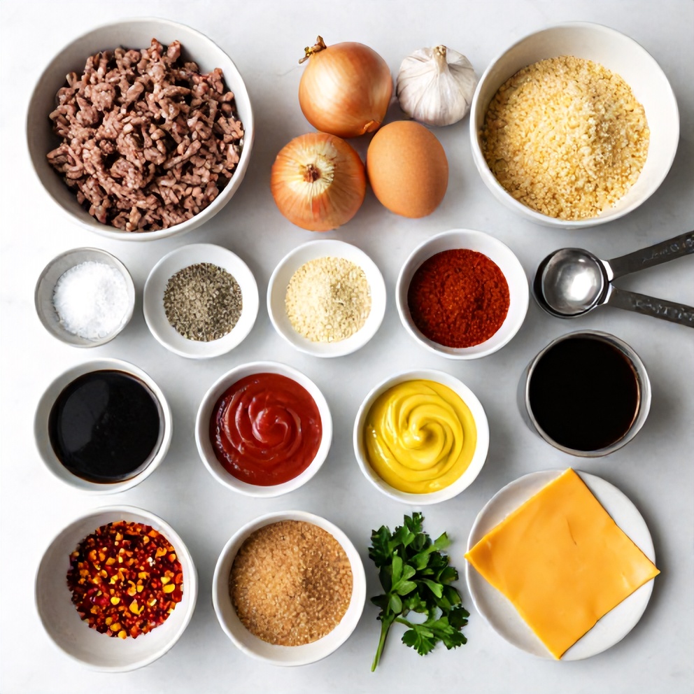 Raw ingredients for easy hamburger steak bake