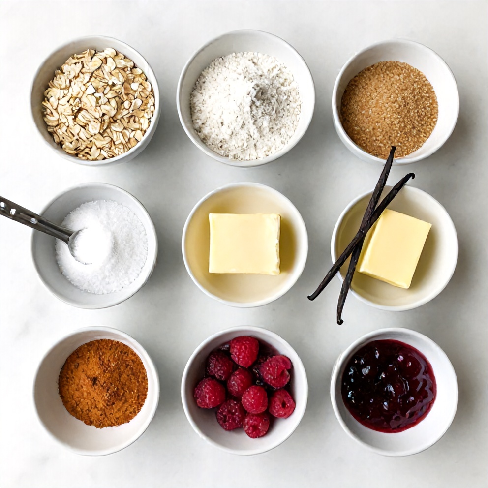 Raw Ingredients for Berry Oat Bars
