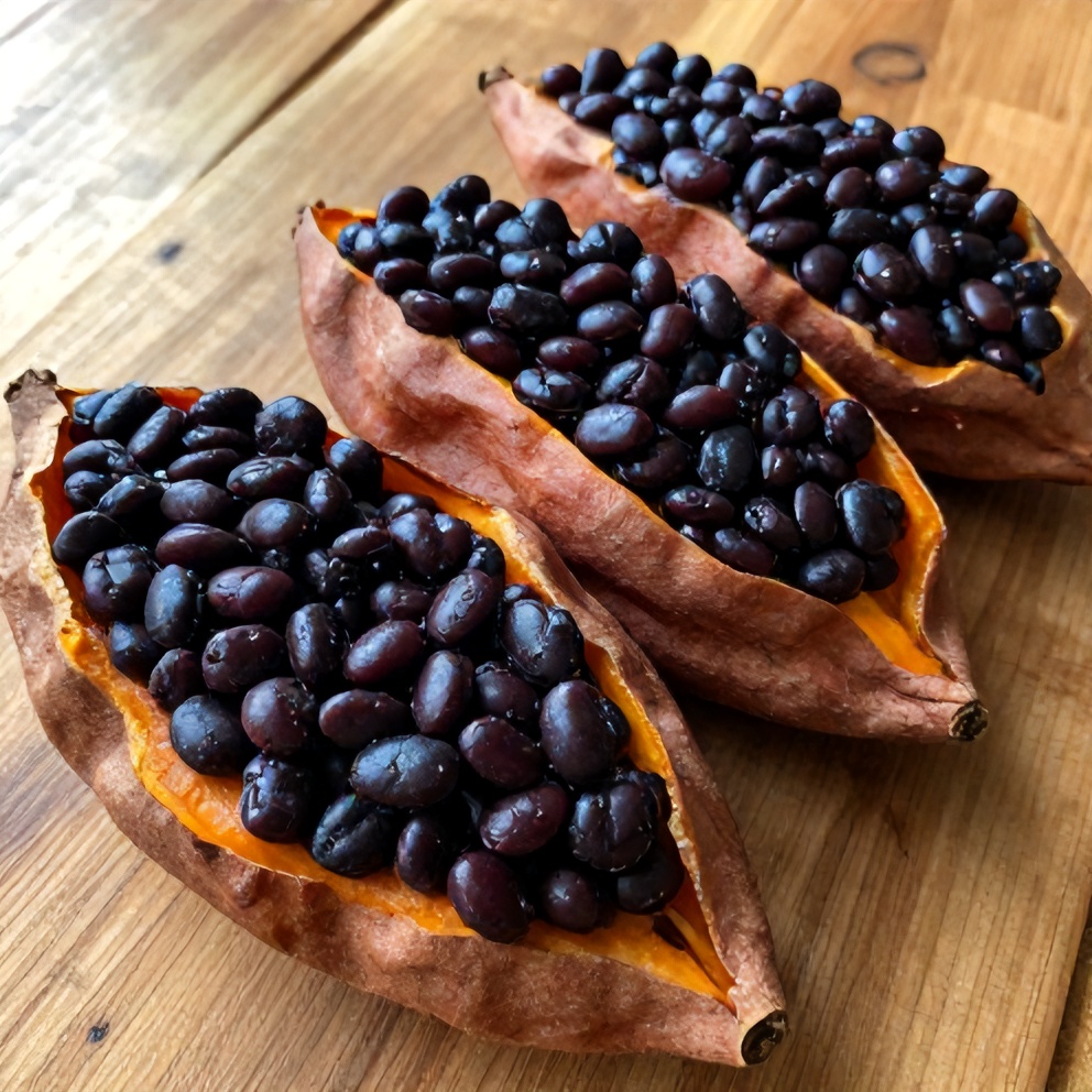 Easy Black Bean Stuffed Sweet Potatoes