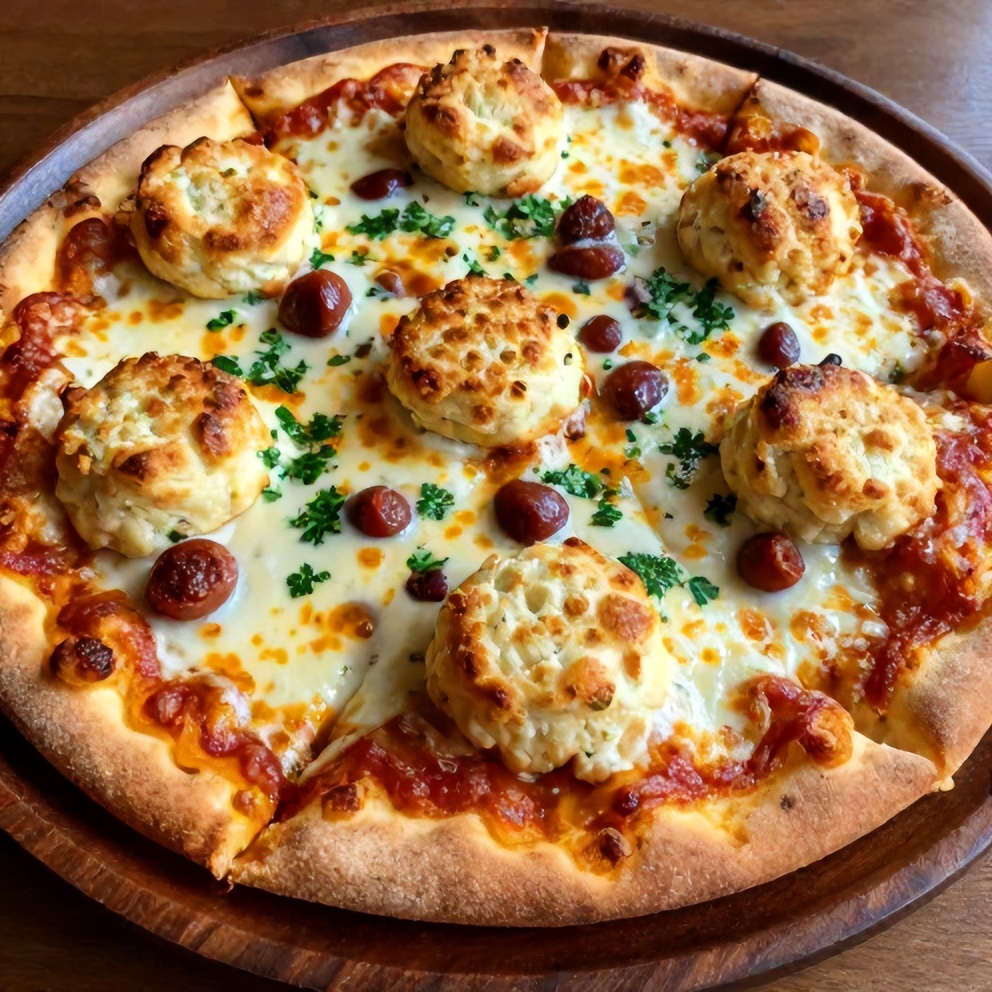 Easy Breakfast Pizza with Biscuits and Sausage Gravy