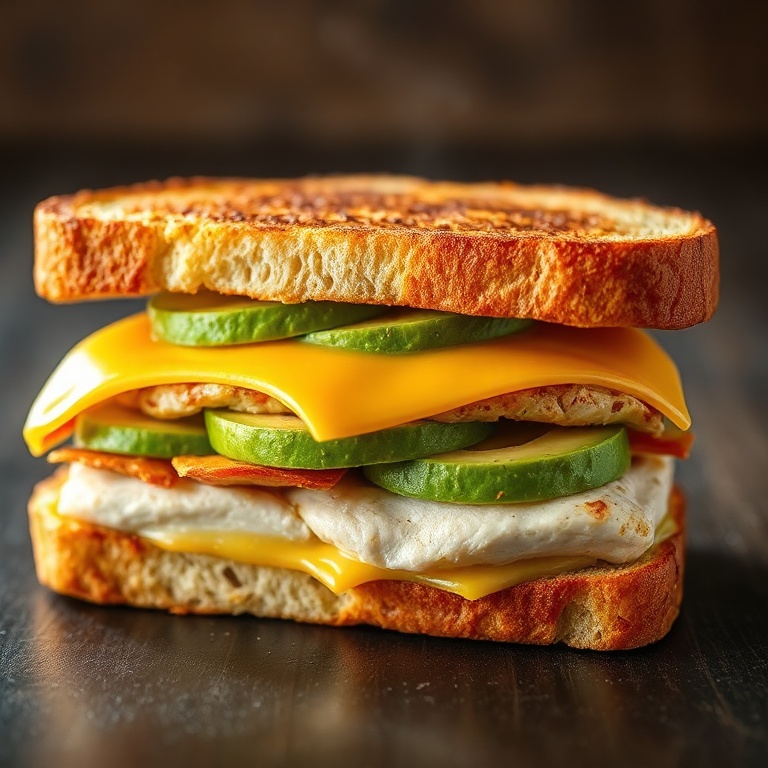 Easy Chicken Avocado Melt Sandwich