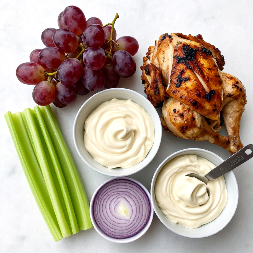 Raw Ingredients for Chicken Grape Salad