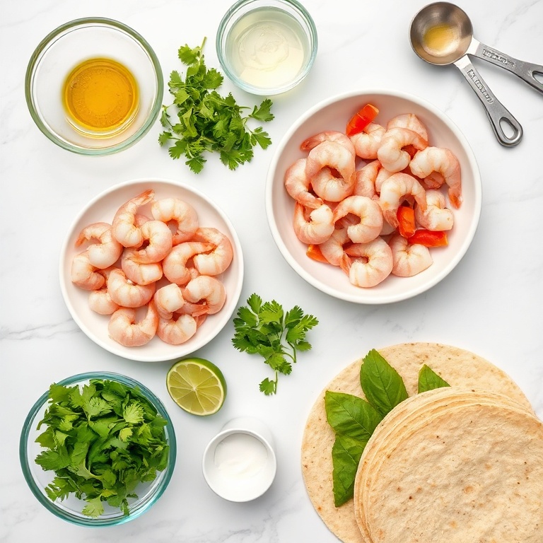 Ingredients for Easy Chili Lime Shrimp Wraps