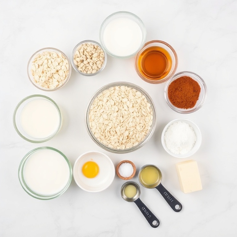 Ingredients for Easy Cinnamon Roll Baked Oatmeal