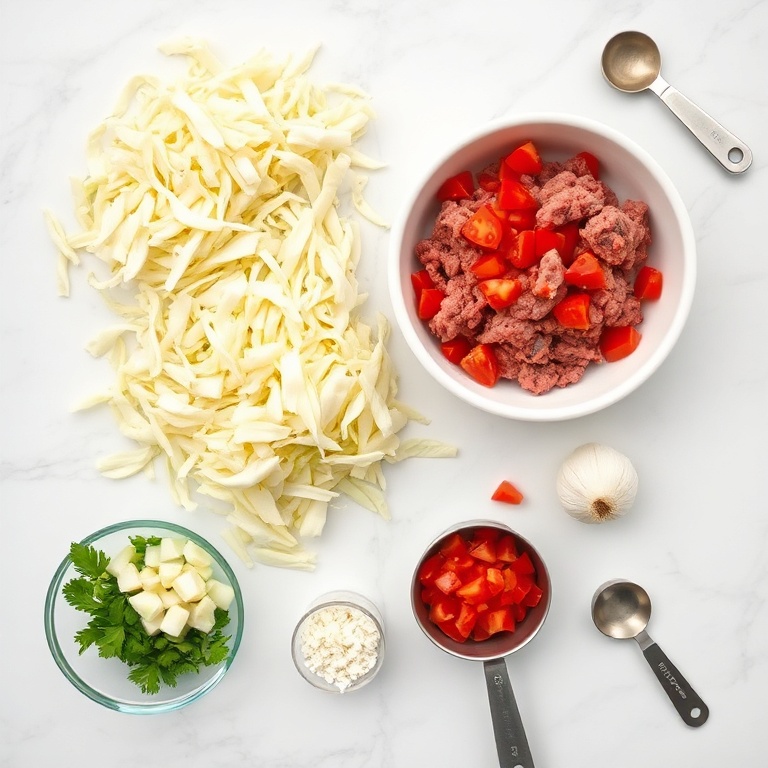 Ingredients for Easy Cowboy Cabbage Skillet