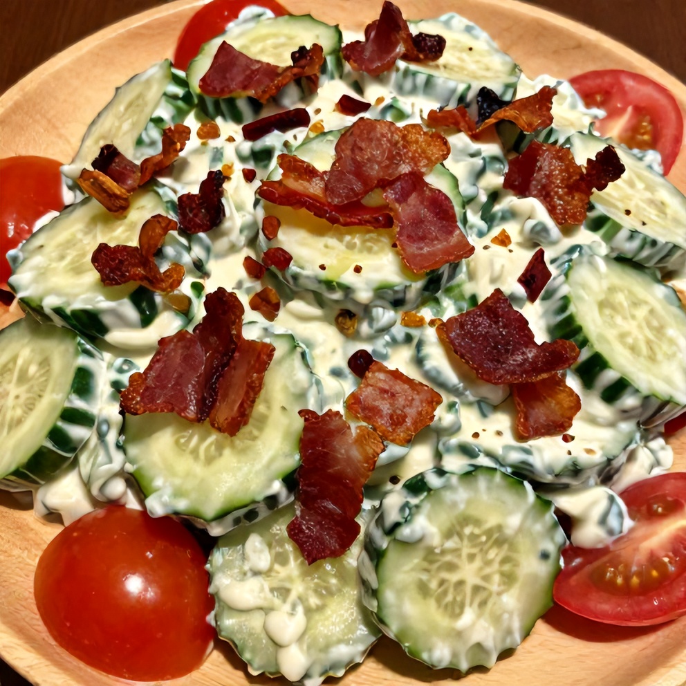 Creamy Cucumber Salad Ready to Serve