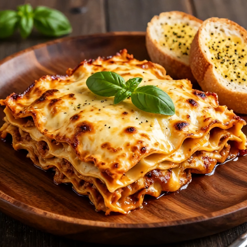 Plated Serving of Crockpot Lasagna with Side Salad