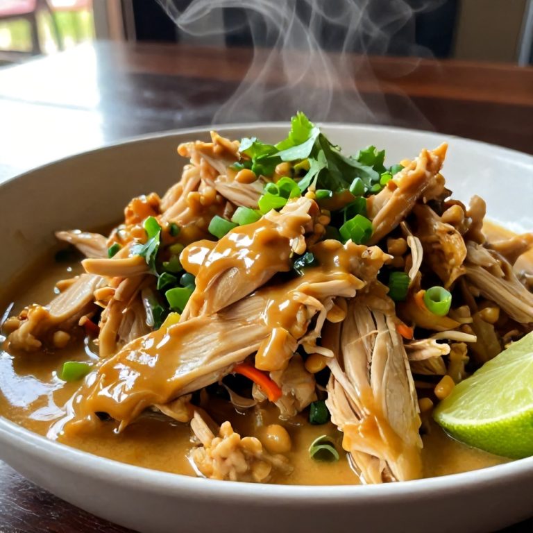 Easy Crockpot Thai Peanut Chicken
