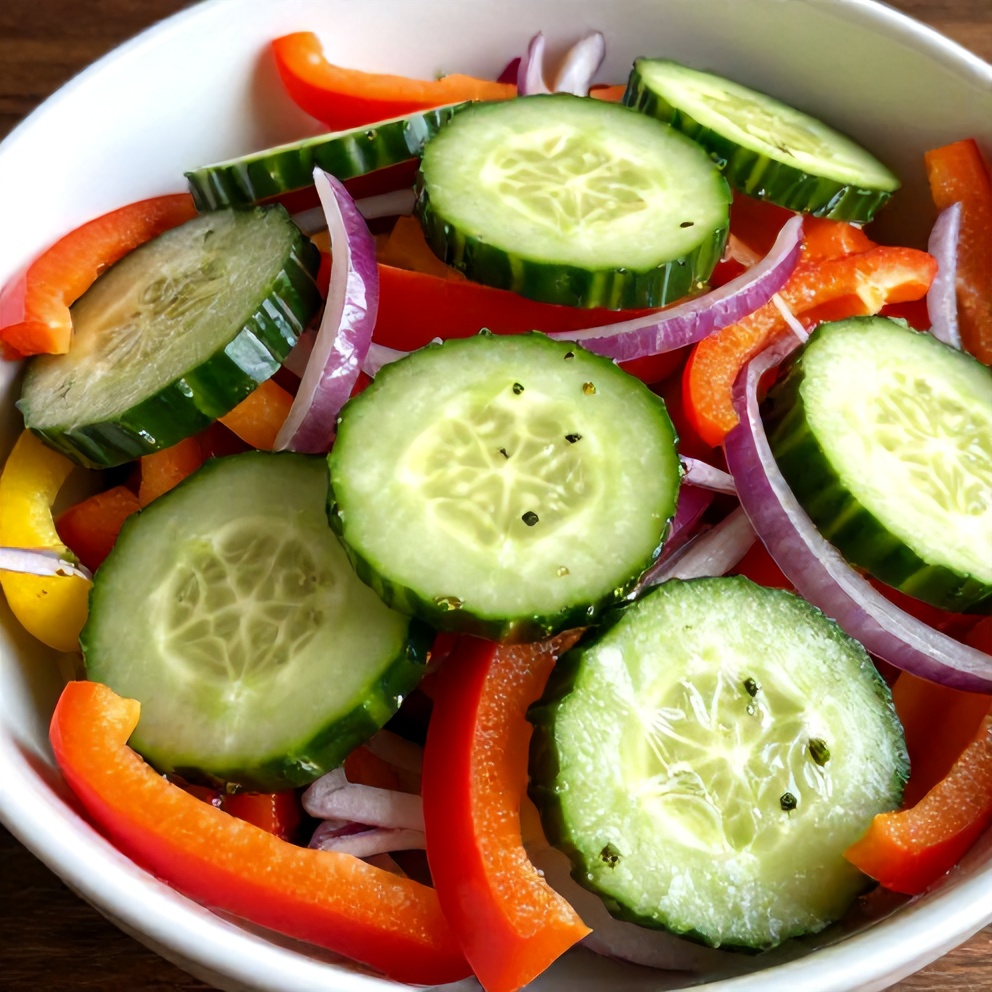 Easy Cucumber Sweet Pepper Salad