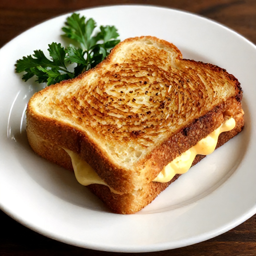 Garlic Bread Grilled Cheese Sandwich Plated