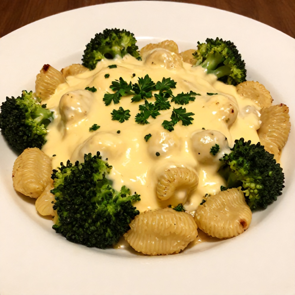 Gnocchi broccoli bake with creamy cheese sauce