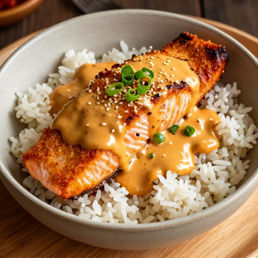 Gochujang Butter Salmon Rice Bowl