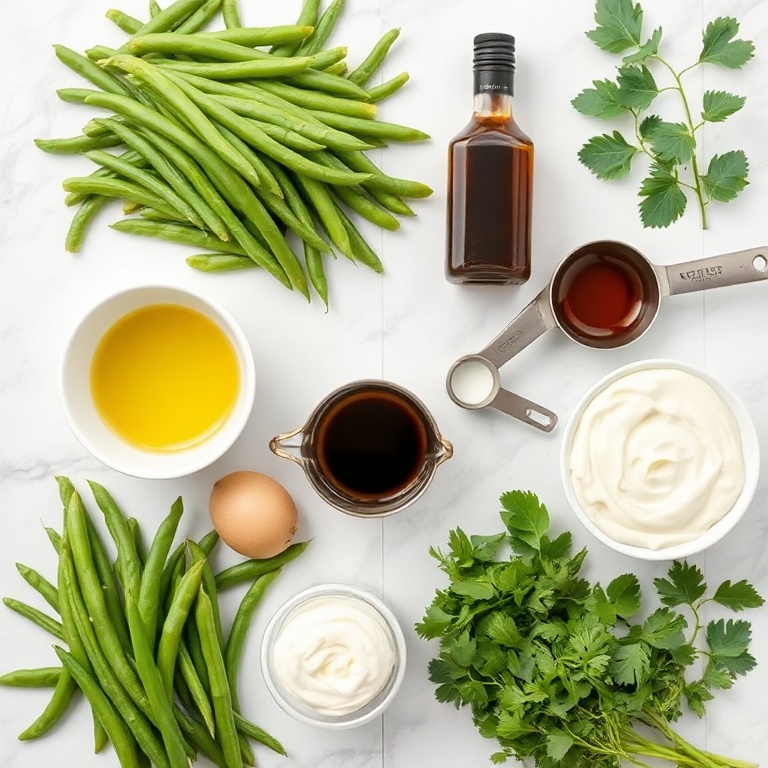 Ingredients for Easy Green Bean Potato Salad with Balsamic Dressing