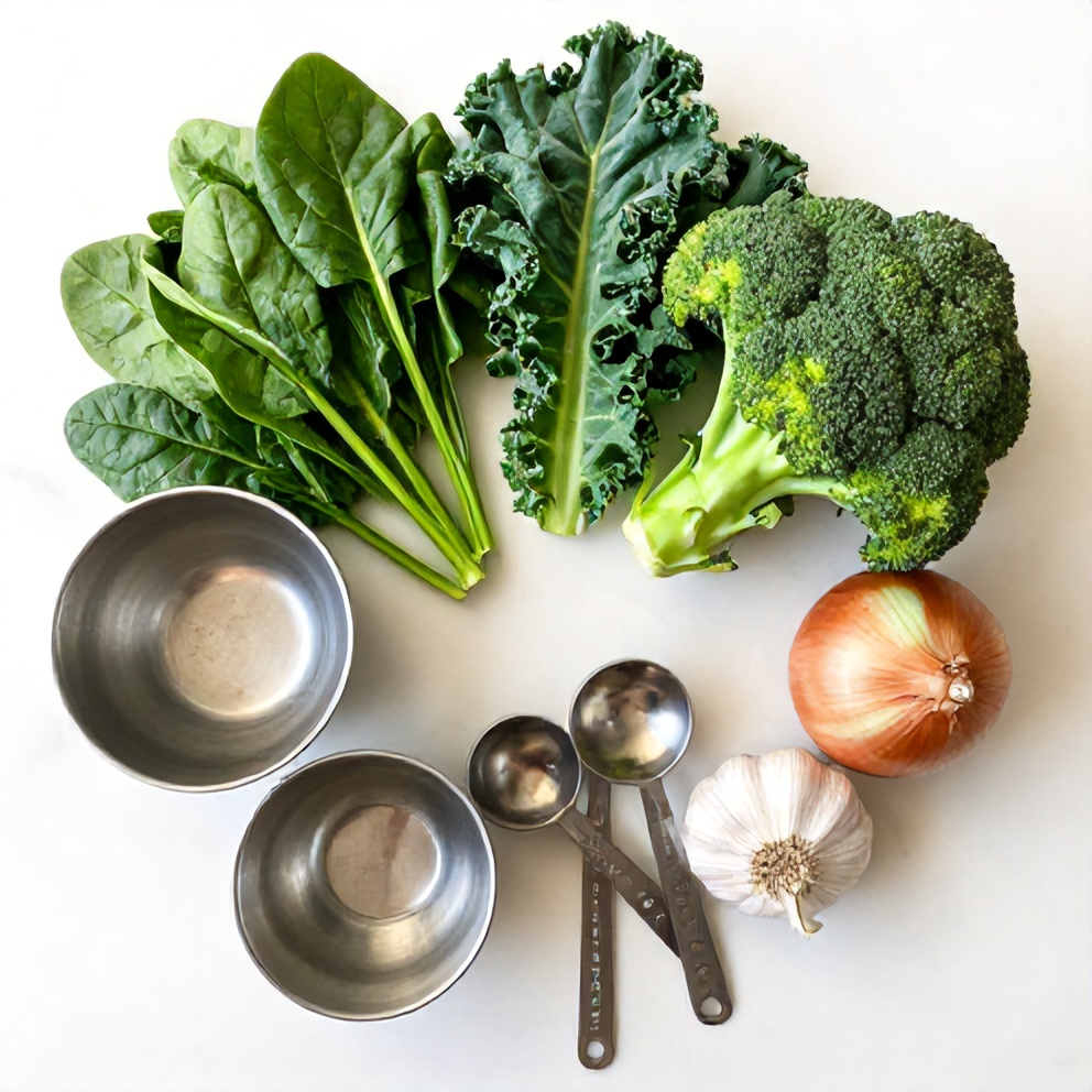 Raw Ingredients for Green Vegetable Soup