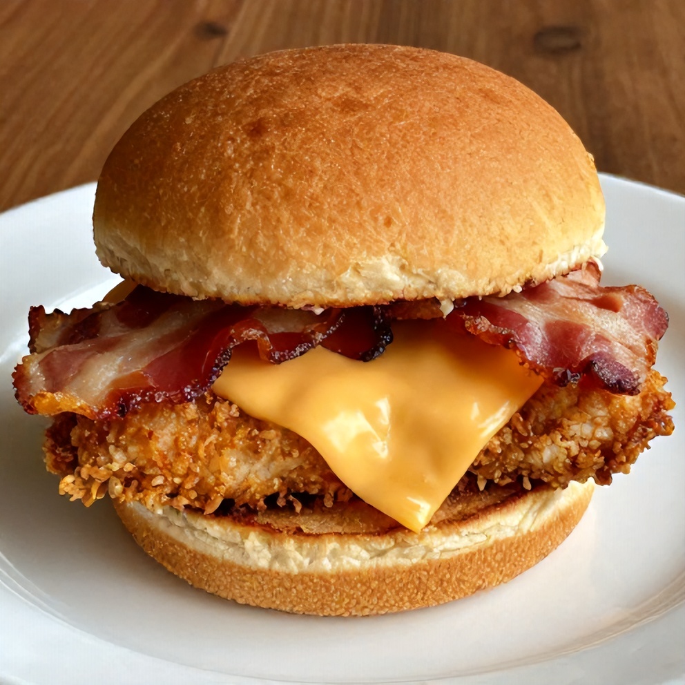 Plated Honey Mustard BLT Chicken Sliders on a white plate