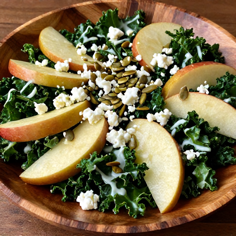Plated serving of Easy Kale and Apple Salad