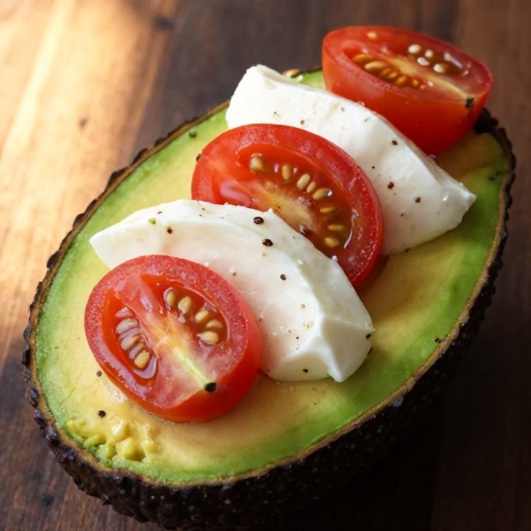 keto caprese stuffed avocado bites