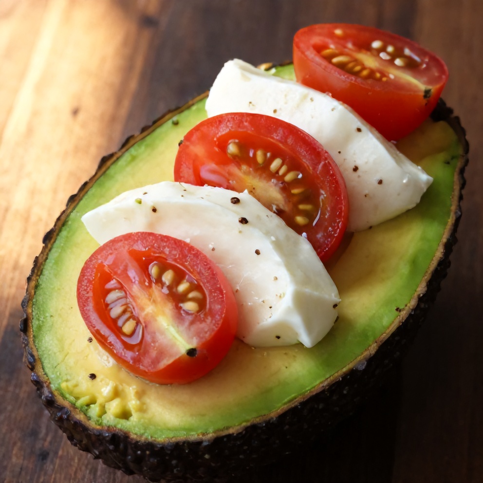 keto caprese stuffed avocado bites