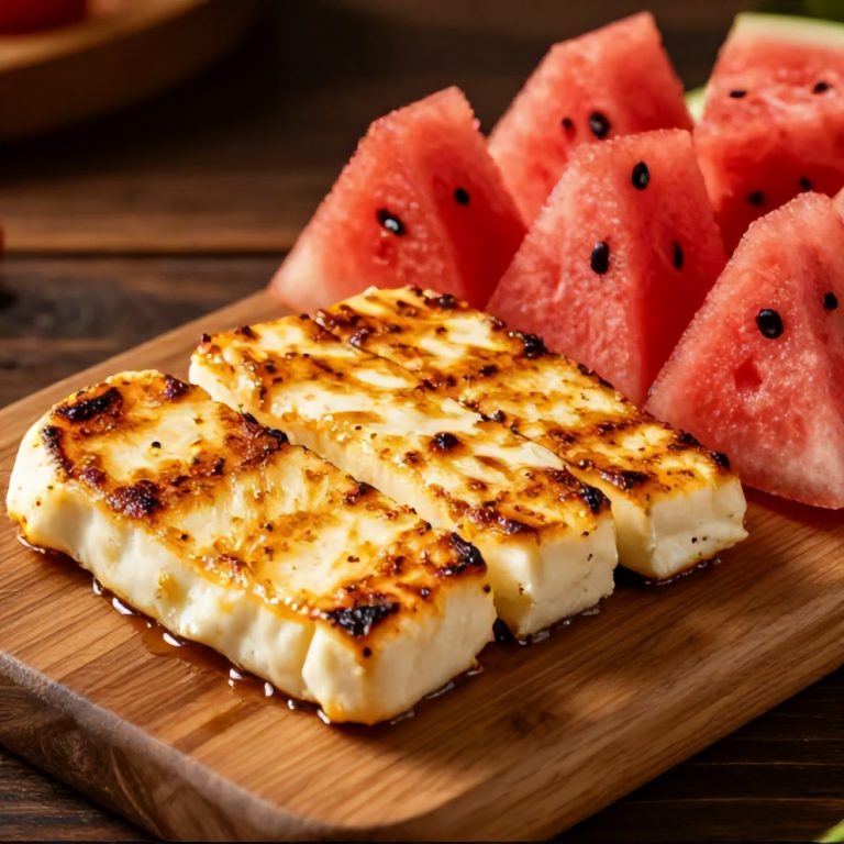 keto watermelon halloumi salad