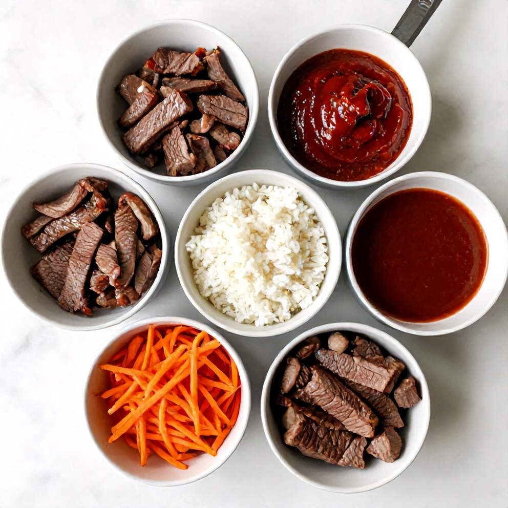 Korean BBQ Steak Rice Bowls Ingredients
