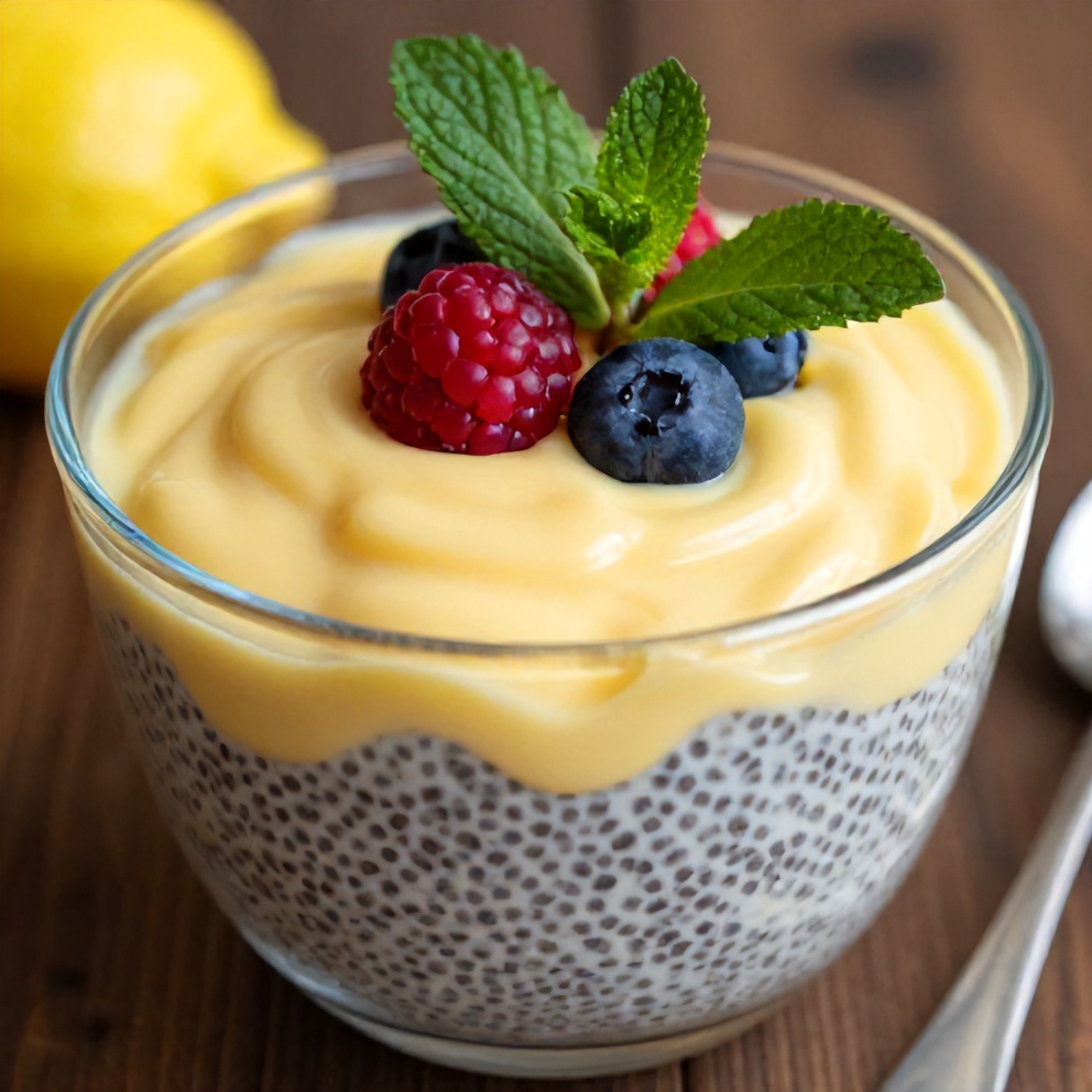 Lemon Curd Chia Pudding Ready to Serve