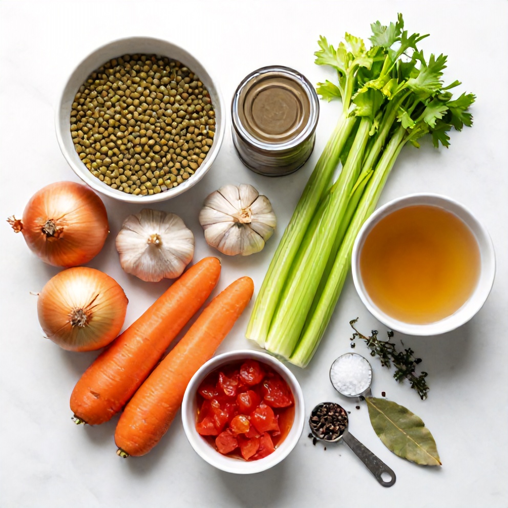 Lentil Vegetable Soup ingredients